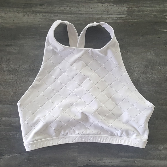 Forever 21 Other - White Detailed F21 High Neck Sport Bra